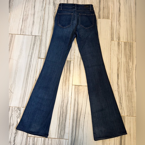 EUC PAIGE Bell Canyon Dark Blue Flare Bootcut Stretch Jeans - Picture 6 of 15